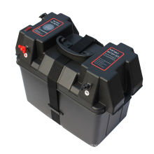 black plastic small battery box with power accessories